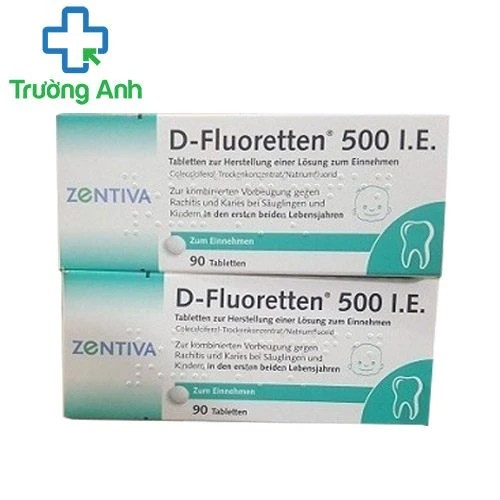 D-Fluoretten 500 IE - Hỗ trợ ngăn ngừa còi xương, sâu răng ở trẻ