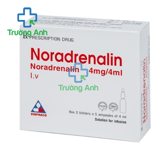 Noradrenalin 4mg/4ml Vinphaco - Thuốc điều trị hạ huyết áp cấp tính hiệu quả