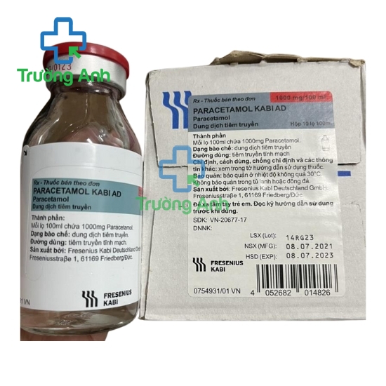 Paracetamol Kabi AD 1000mg/100ml - Dịch truyền trị đau, hạ sốt hiệu quả